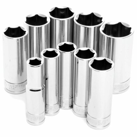 PERFORMANCE TOOL DEEP SOCKET ST SAE 10PC W38300